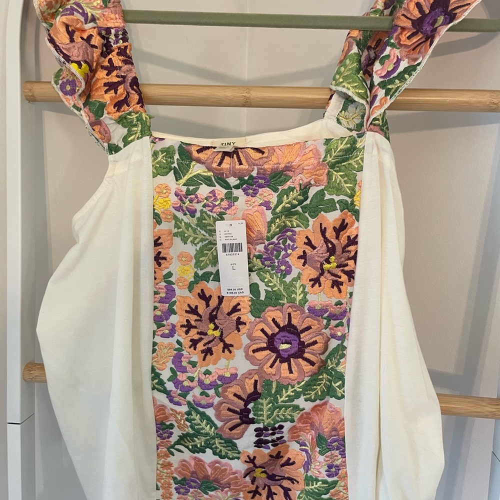 Anthropologie Floral Embroidered Women's Top